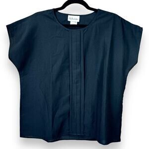 Vintage Lady Manhattan Blouse Large Black Retroglam Corpcore Work Business Top